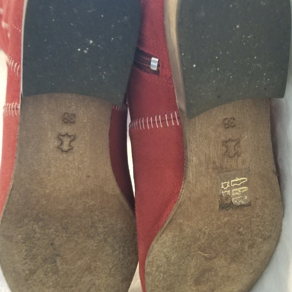 FREE PEOPLE RED GRANDEUR OVER-the knee SUEDE BOOTS Size: US 8 - Picture 5 of 5